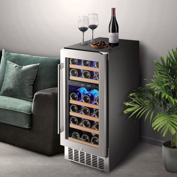 AOBOSI 28 Cans (12 oz.) Freestanding Beverage Refrigerator with Wine